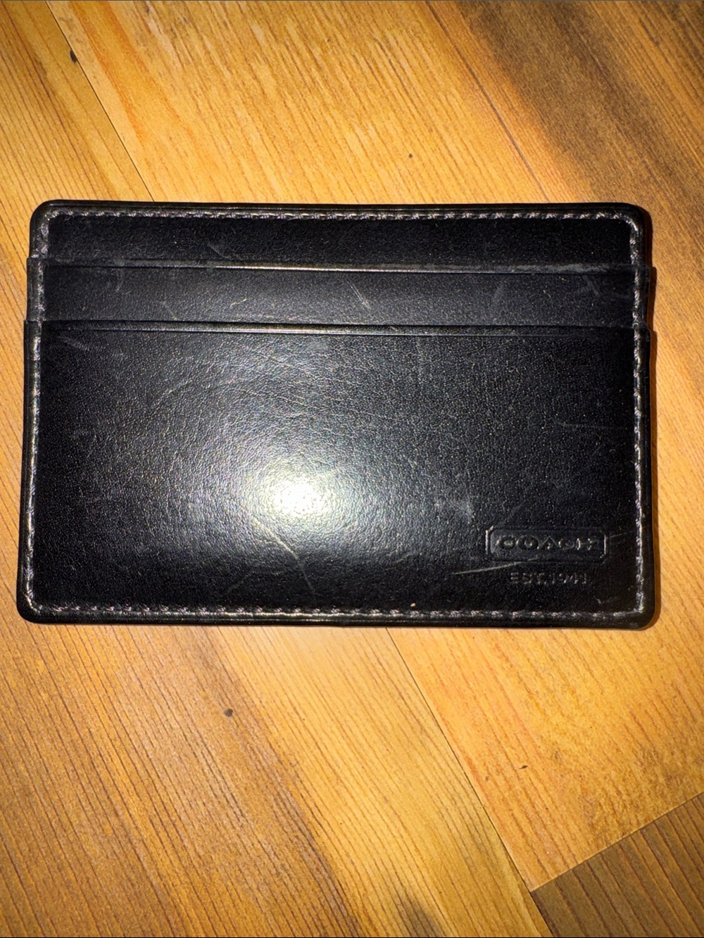 Coach Black Leather Slim Card Holder